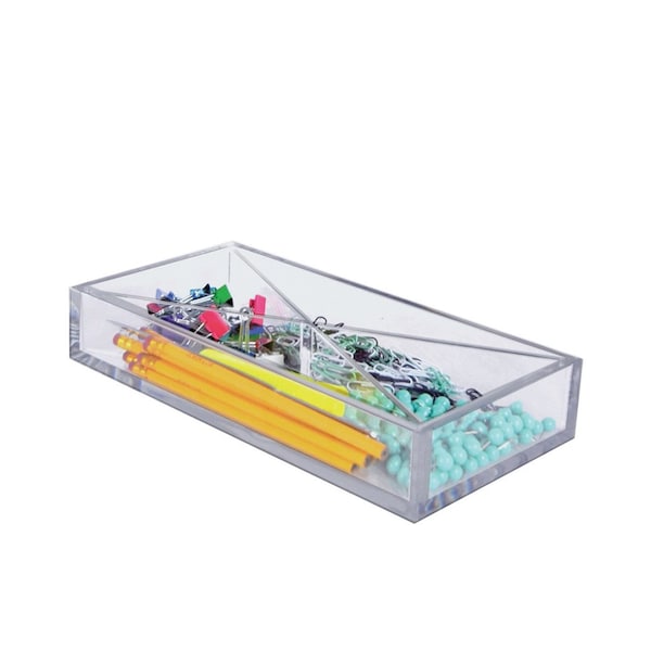 Large Tray Four Compartment Desk Organizer